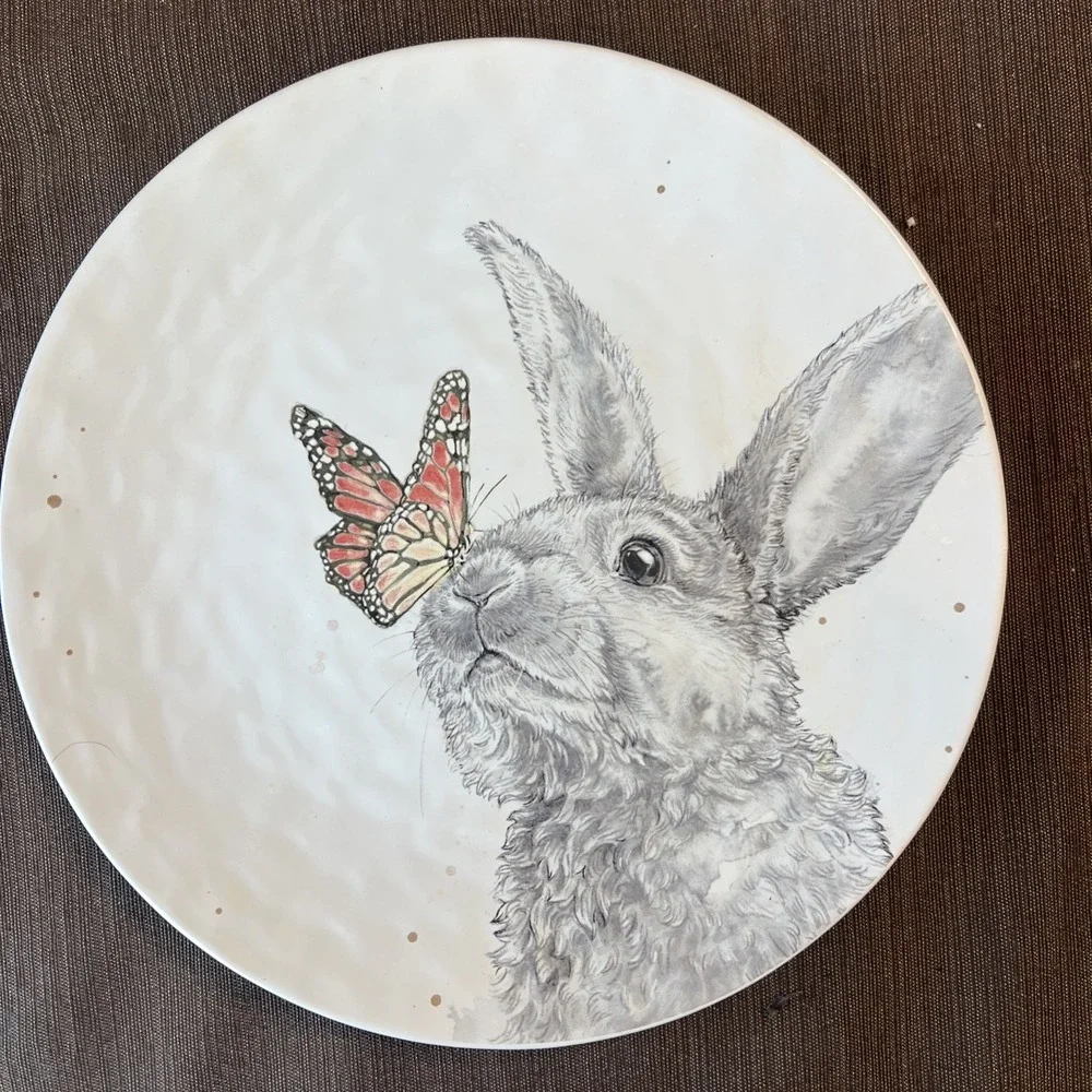 (3) PIER 1 Easter Spring Bunny Rabbit‎ Salad Dessert Plates 8